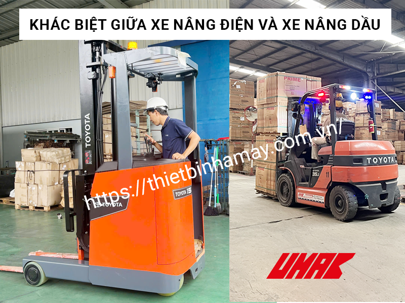 Khác biệt giữa xe nâng điện và xe nâng dầu